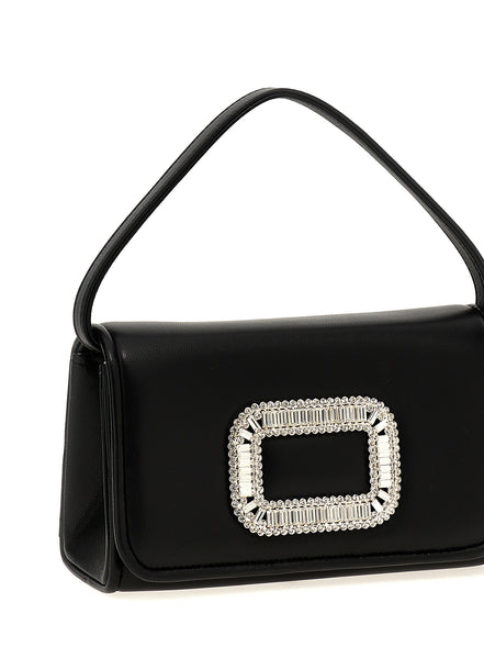 Τσάντα Roger Vivier μαύρη από δέρμα αρνιού