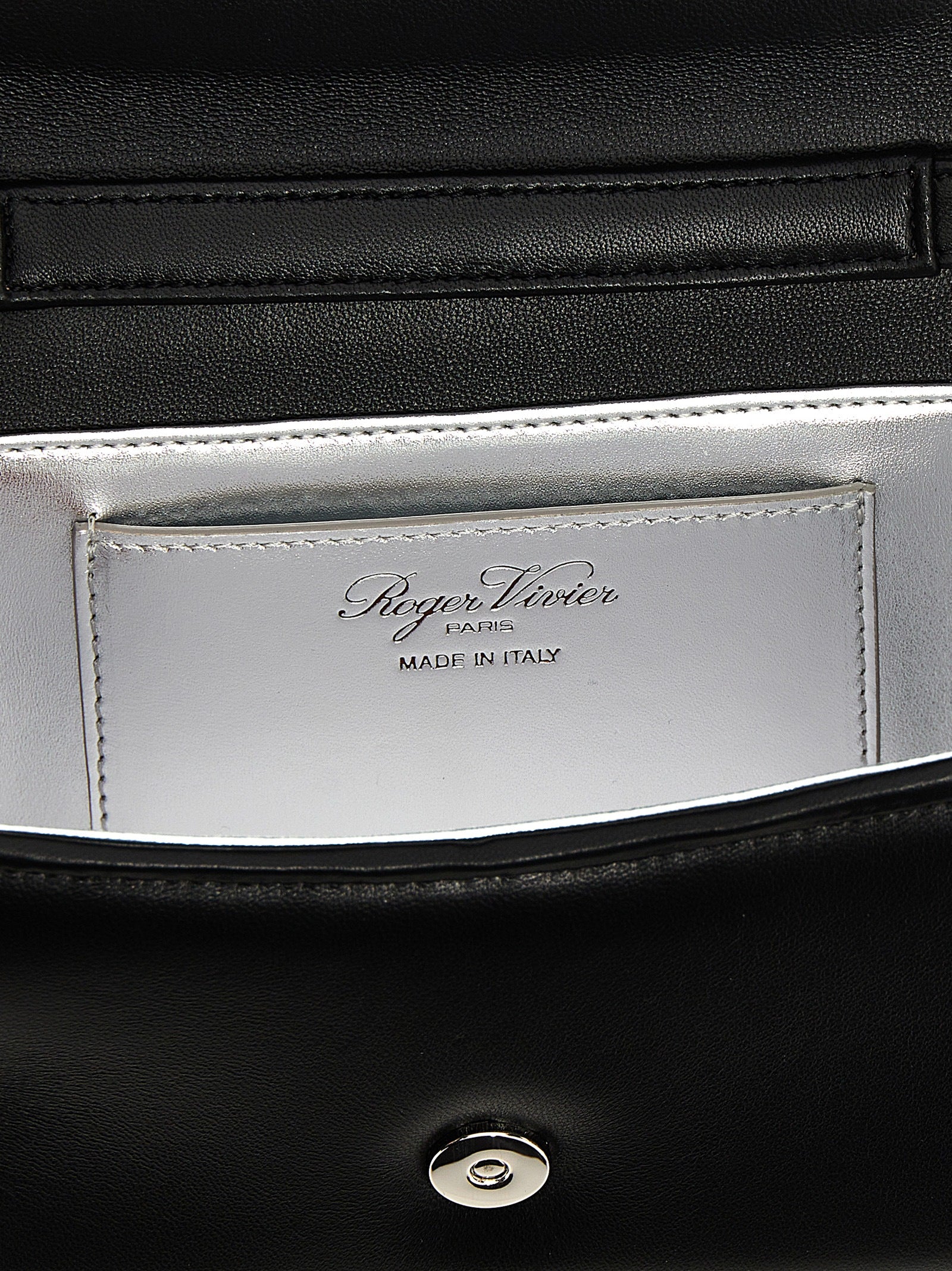 Τσάντα Roger Vivier μαύρη από δέρμα αρνιού