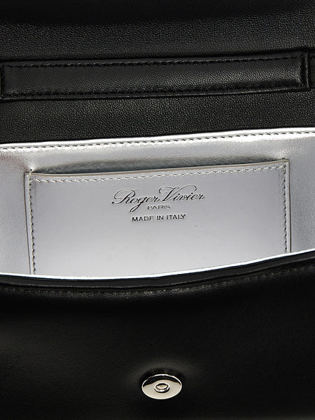 Τσάντα Roger Vivier μαύρη από δέρμα αρνιού