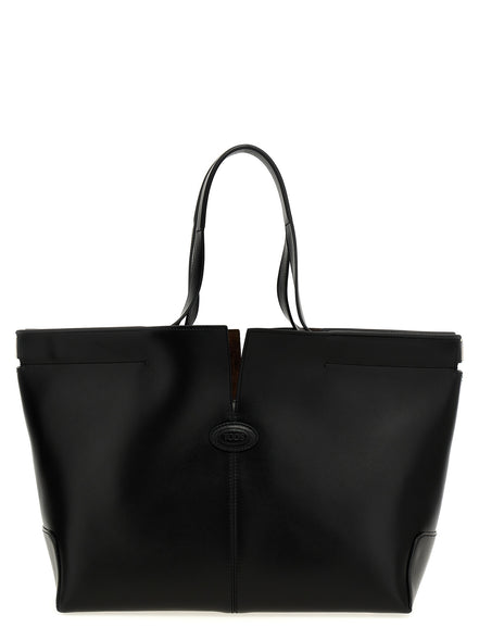 Tod's Black Calfskin Tote Bag