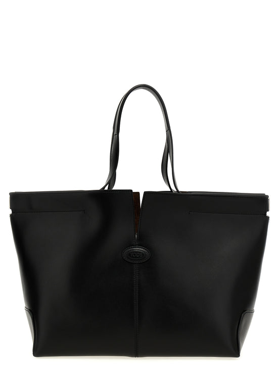 Tod's Black Calfskin Tote Bag