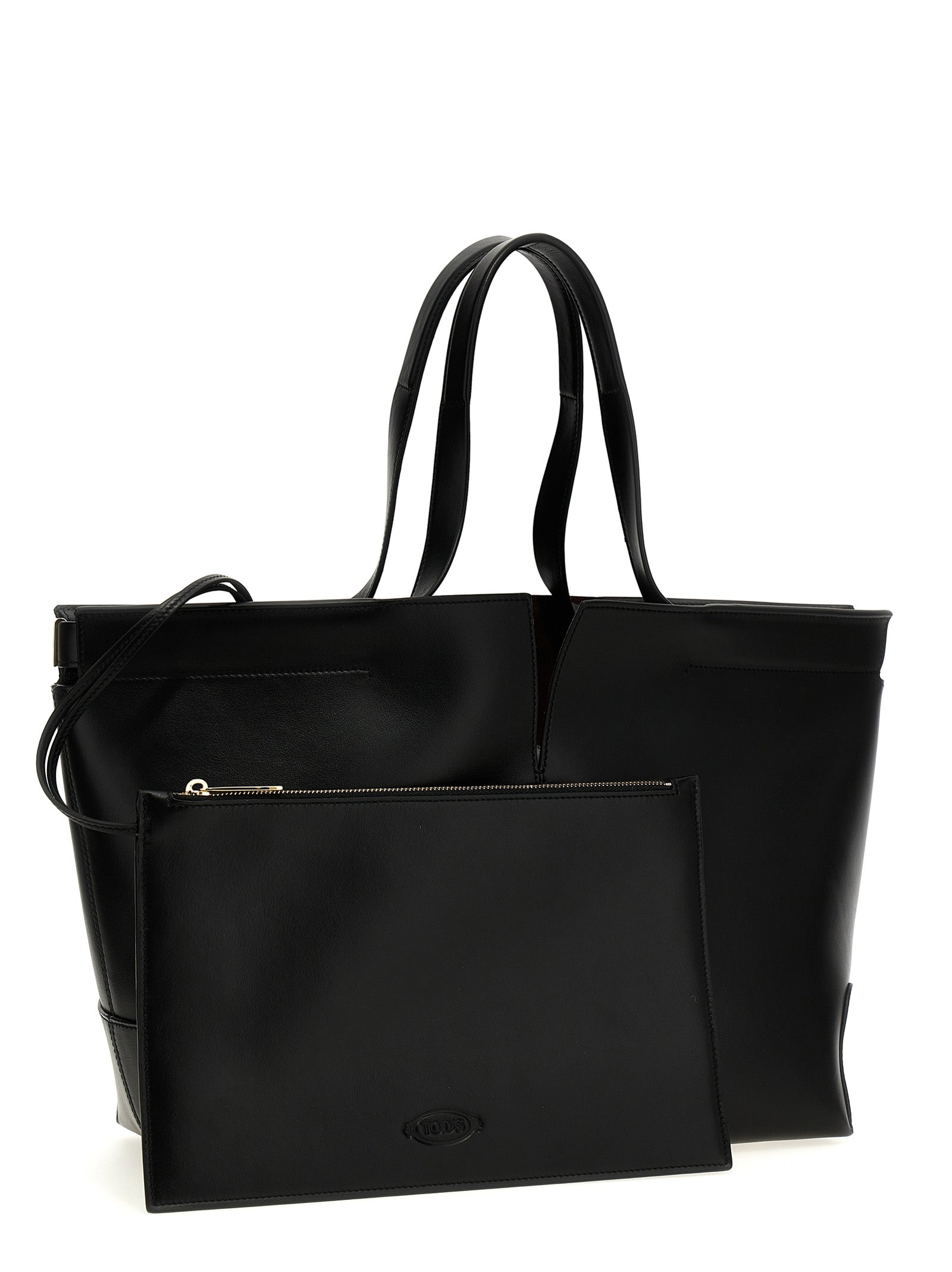 Tod's Black Calfskin Tote Bag