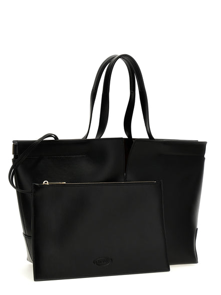 Tod's Black Calfskin Tote Bag