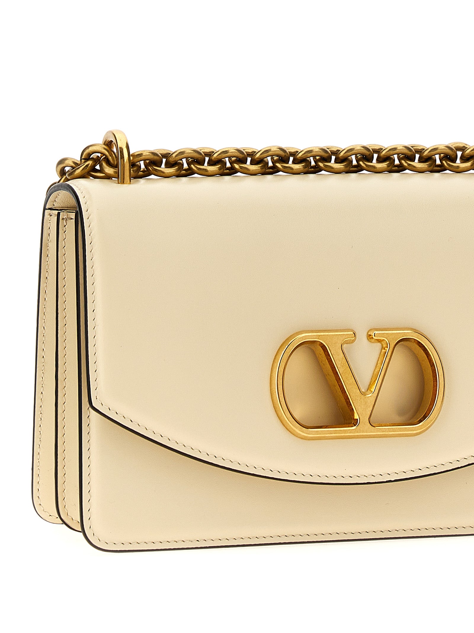 Valentino Garavani White Calfskin Shoulder Bag
