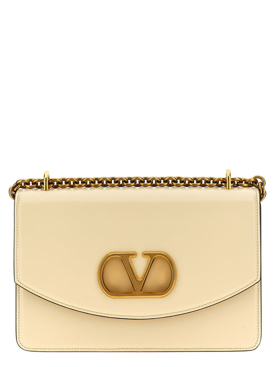 Valentino Garavani White Calfskin Shoulder Bag