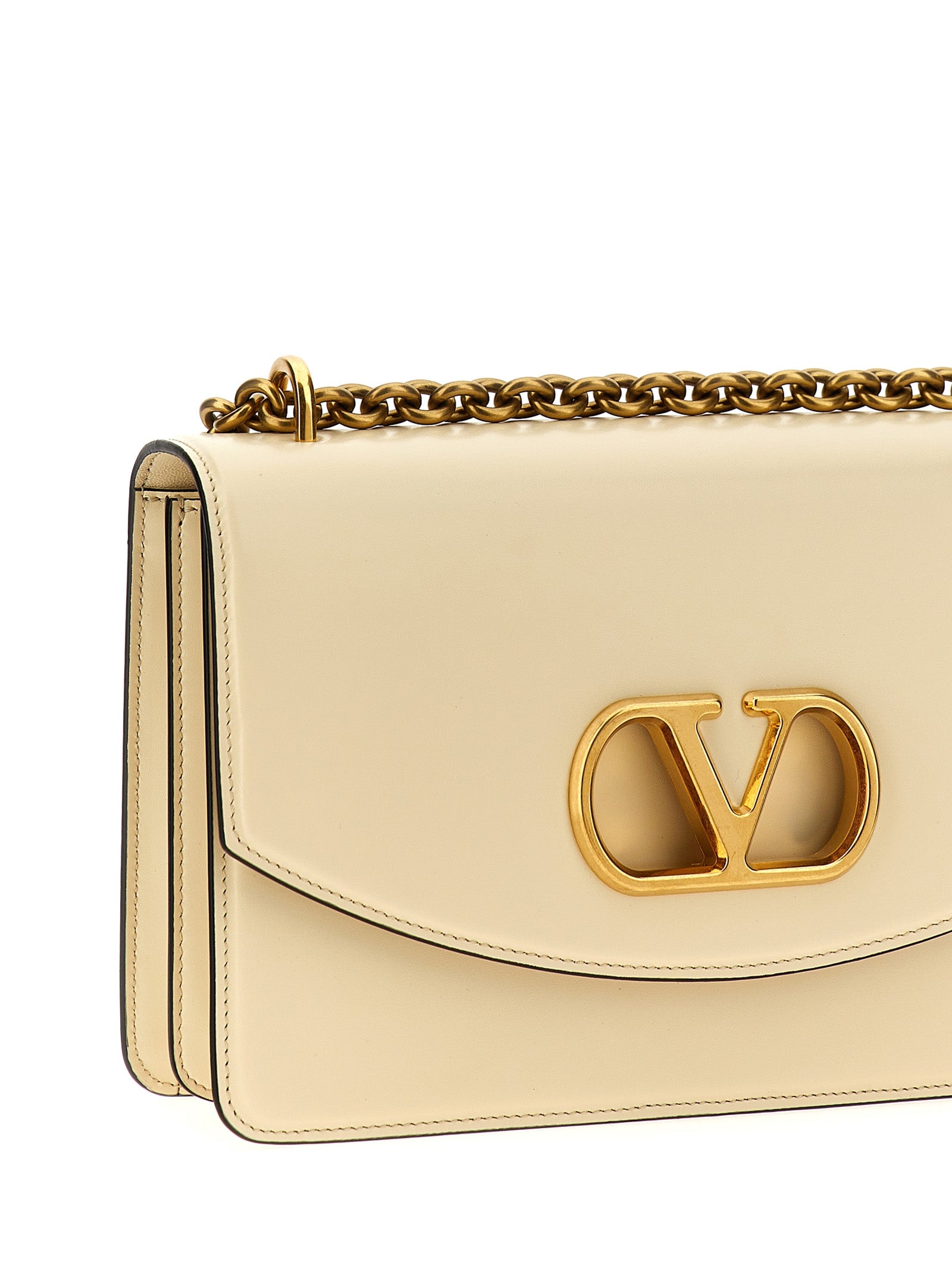 Valentino Garavani White Calfskin Shoulder Bag