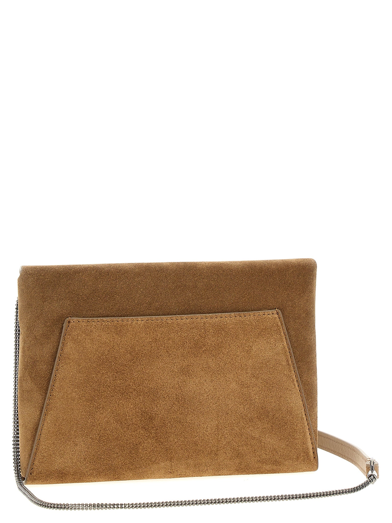 Brunello Cucinelli Brown Calfskin Clutch Bag