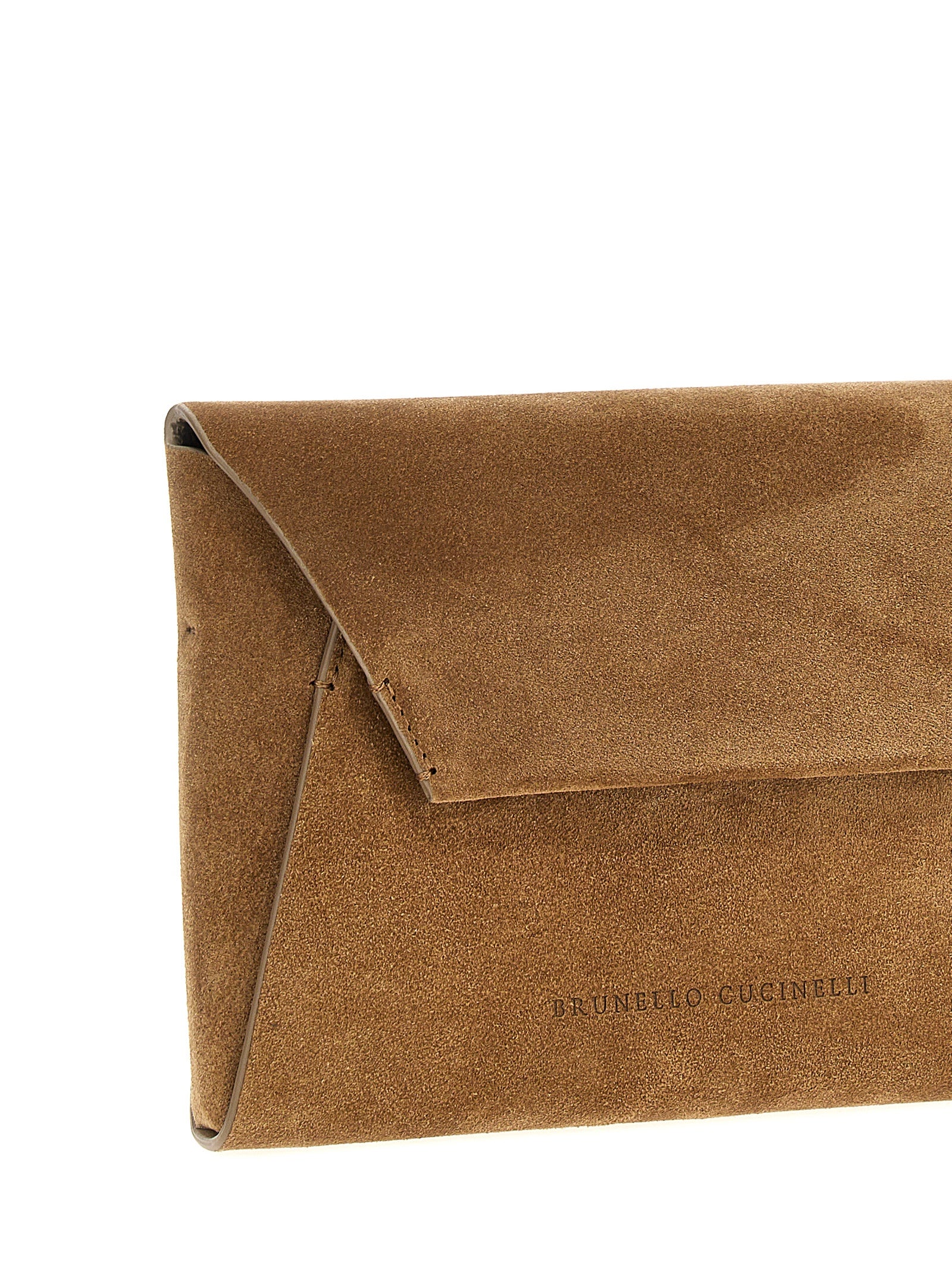 Brunello Cucinelli Brown Calfskin Clutch Bag