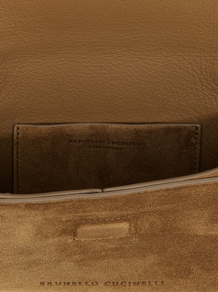 Brunello Cucinelli Brown Calfskin Clutch Bag