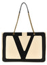 Valentino Garavani Bicolor Lamb Leather Tote Bag