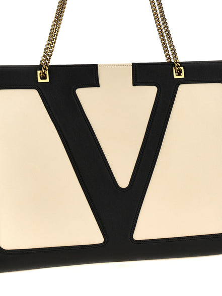 Valentino Garavani Bicolor Lamb Leather Tote Bag