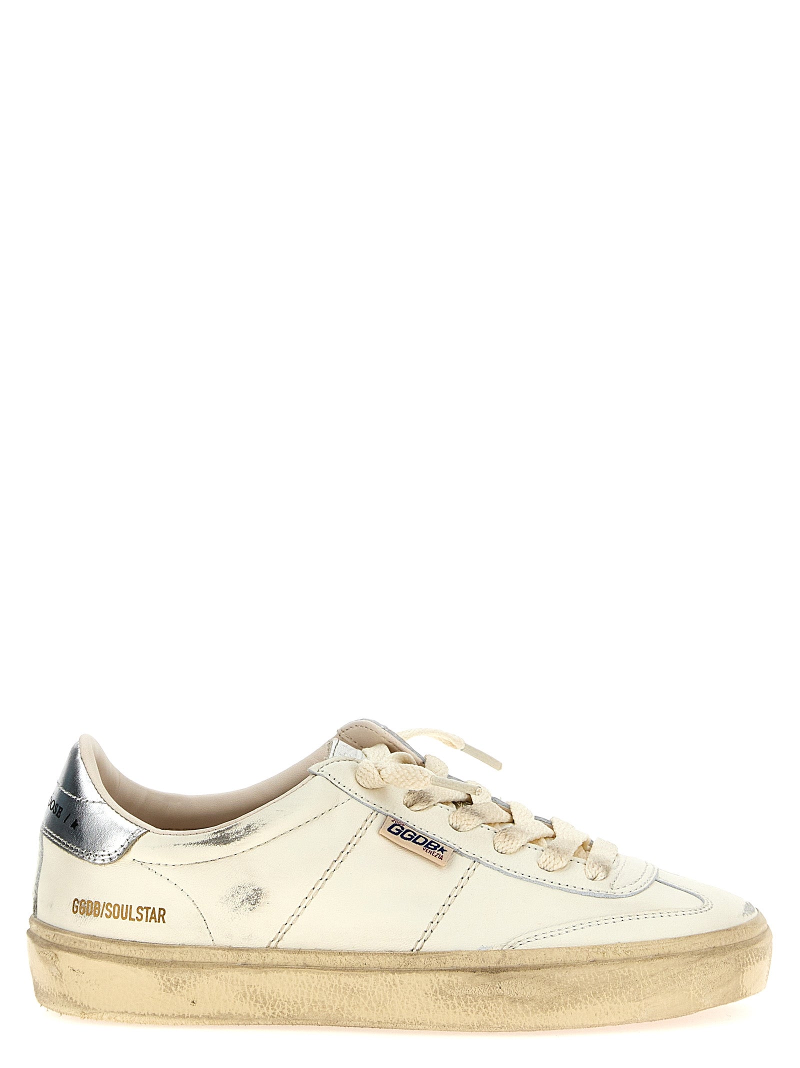 Golden Goose Silver Lamb Leather Low Top Sneakers