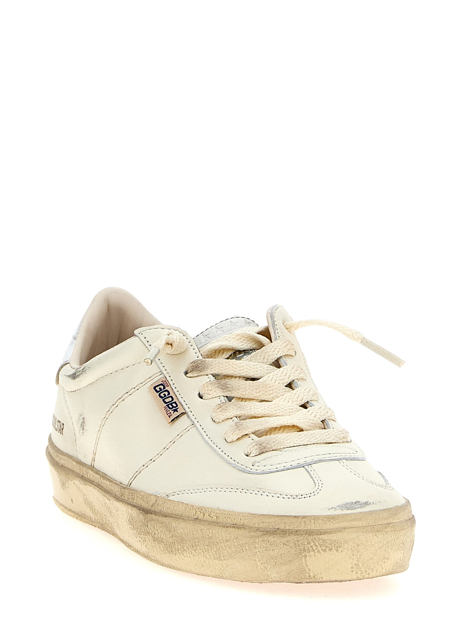 Golden Goose Silver Lamb Leather Low Top Sneakers
