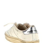 Golden Goose Silver Lamb Leather Low Top Sneakers