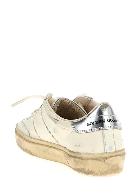 Golden Goose Silver Lamb Leather Low Top Sneakers