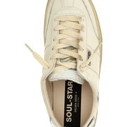 Golden Goose Silver Lamb Leather Low Top Sneakers