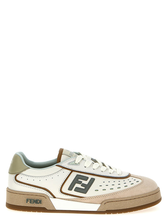 Fendi Beige Leather Sneakers