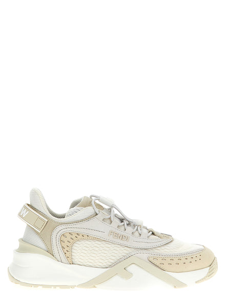 Fendi White Polyester Athletic Sneakers