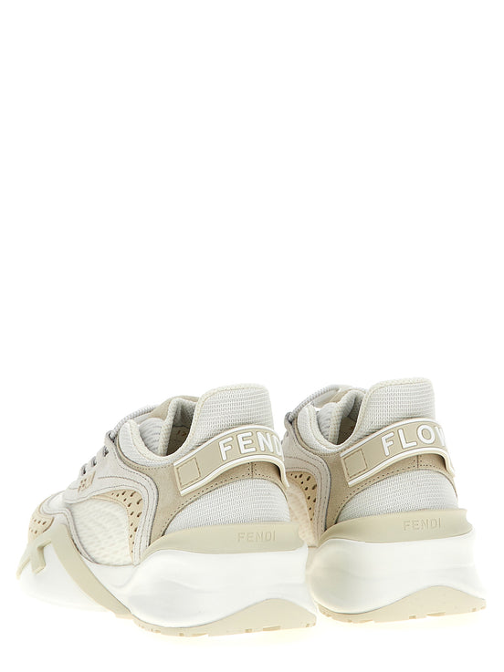 Fendi White Polyester Athletic Sneakers