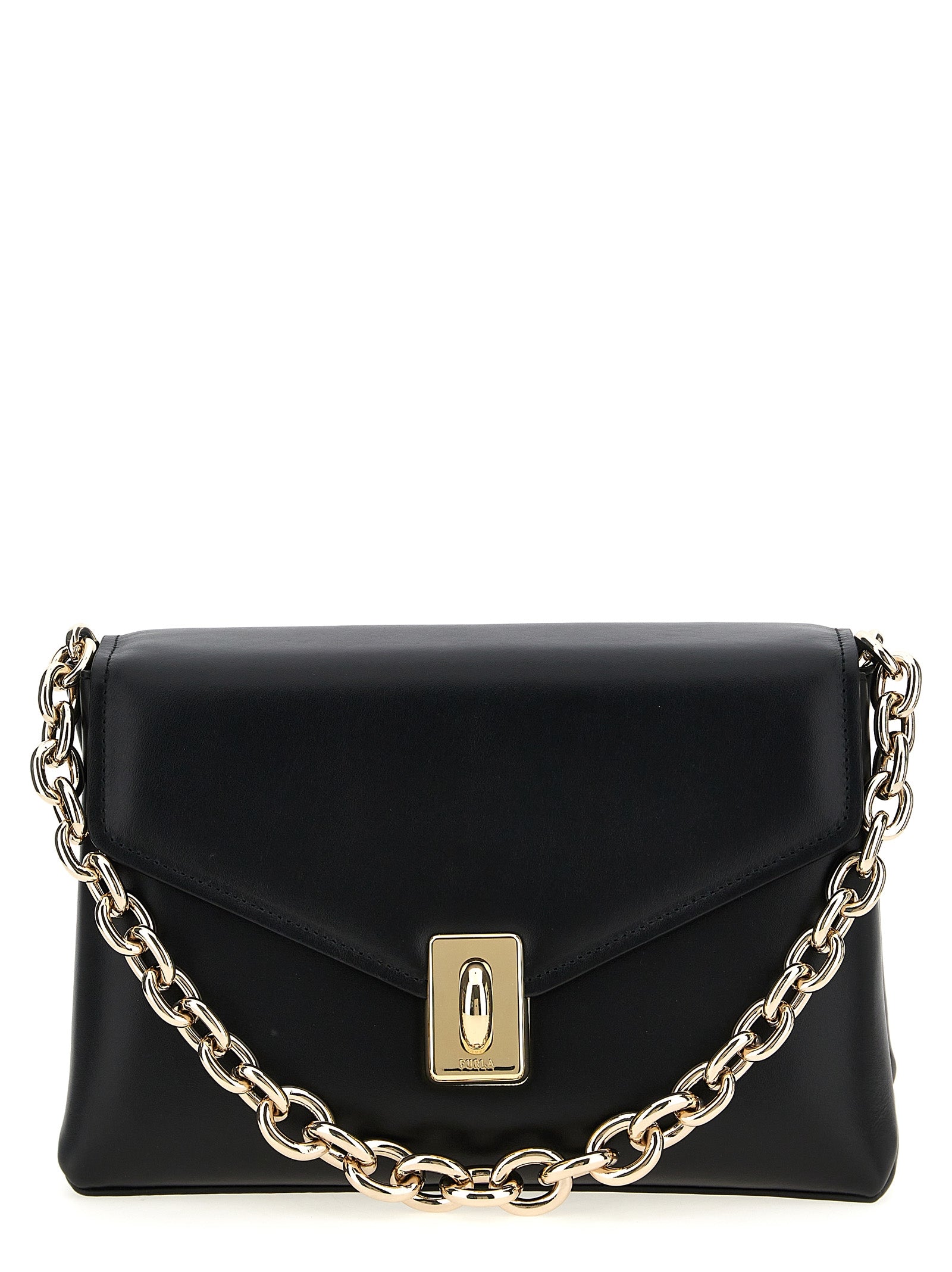 Furla Black Leather Shoulder Bag