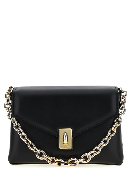 Furla Black Leather Shoulder Bag