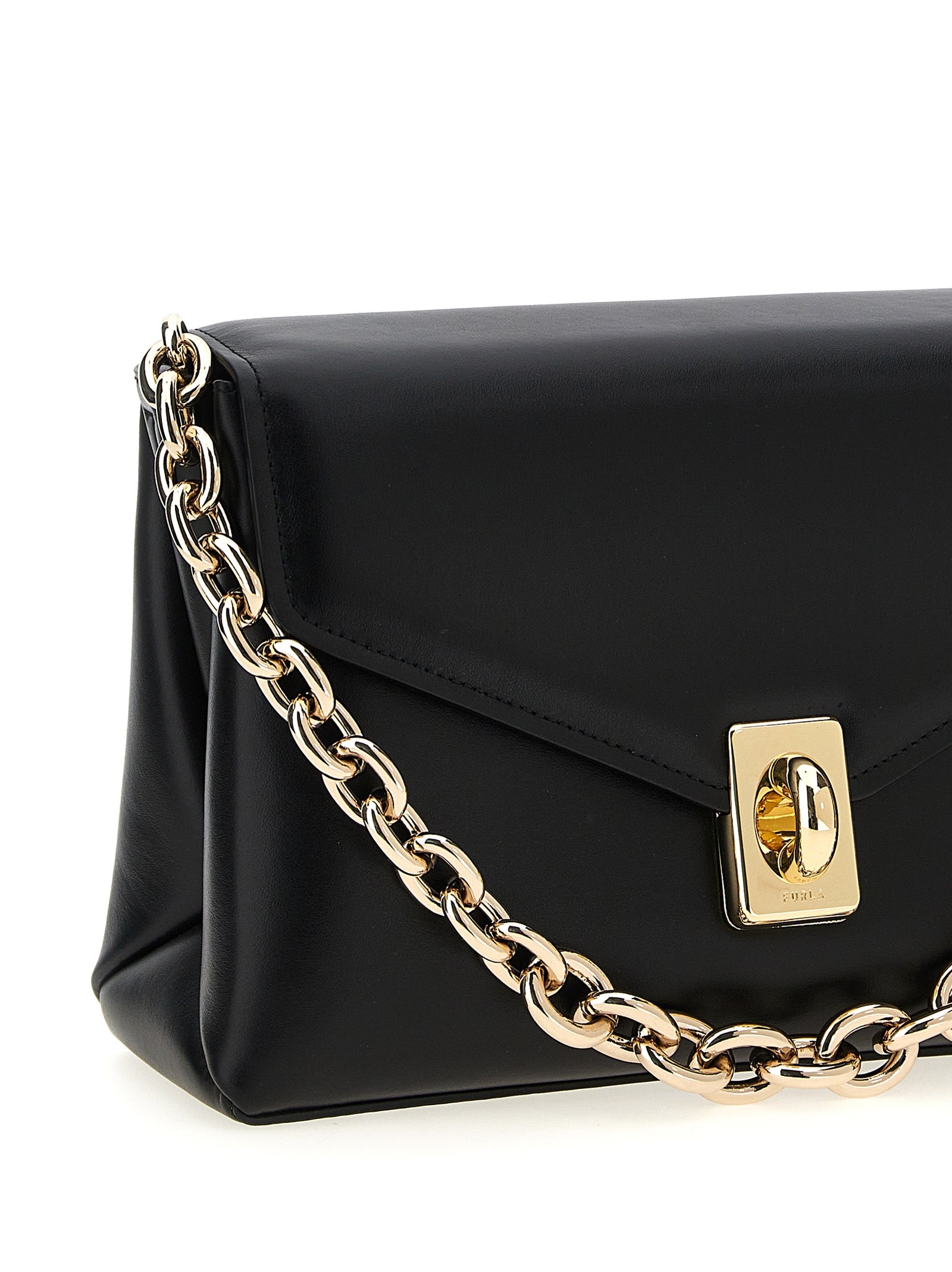 Furla Black Leather Shoulder Bag