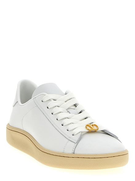Valentino Garavani White Calfskin Low Top Sneakers