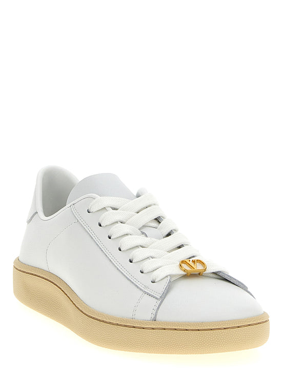 Valentino Garavani White Calfskin Low Top Sneakers