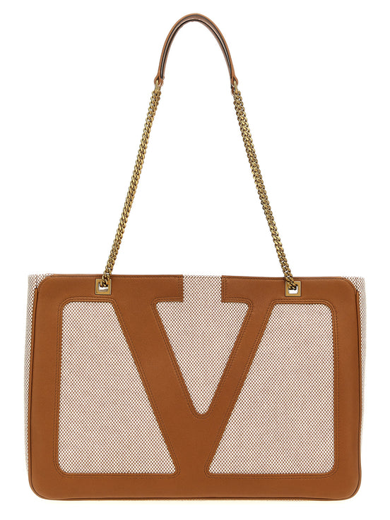 Valentino Garavani Beige Cotton Tote Bag