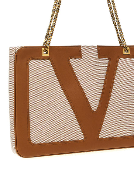 Valentino Garavani Beige Cotton Tote Bag
