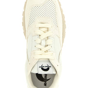 Marine Serre White Calfskin Athletic Sneakers