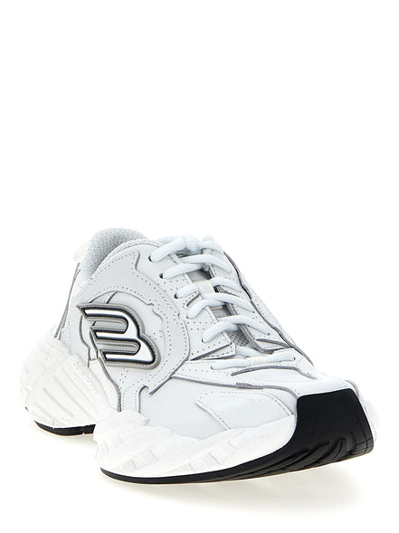 Balenciaga White Cowhide Athletic Sneakers