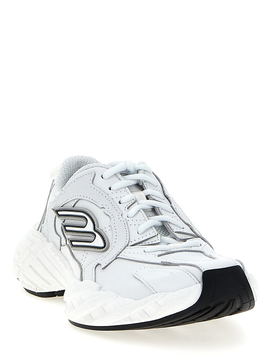 Balenciaga White Cowhide Athletic Sneakers
