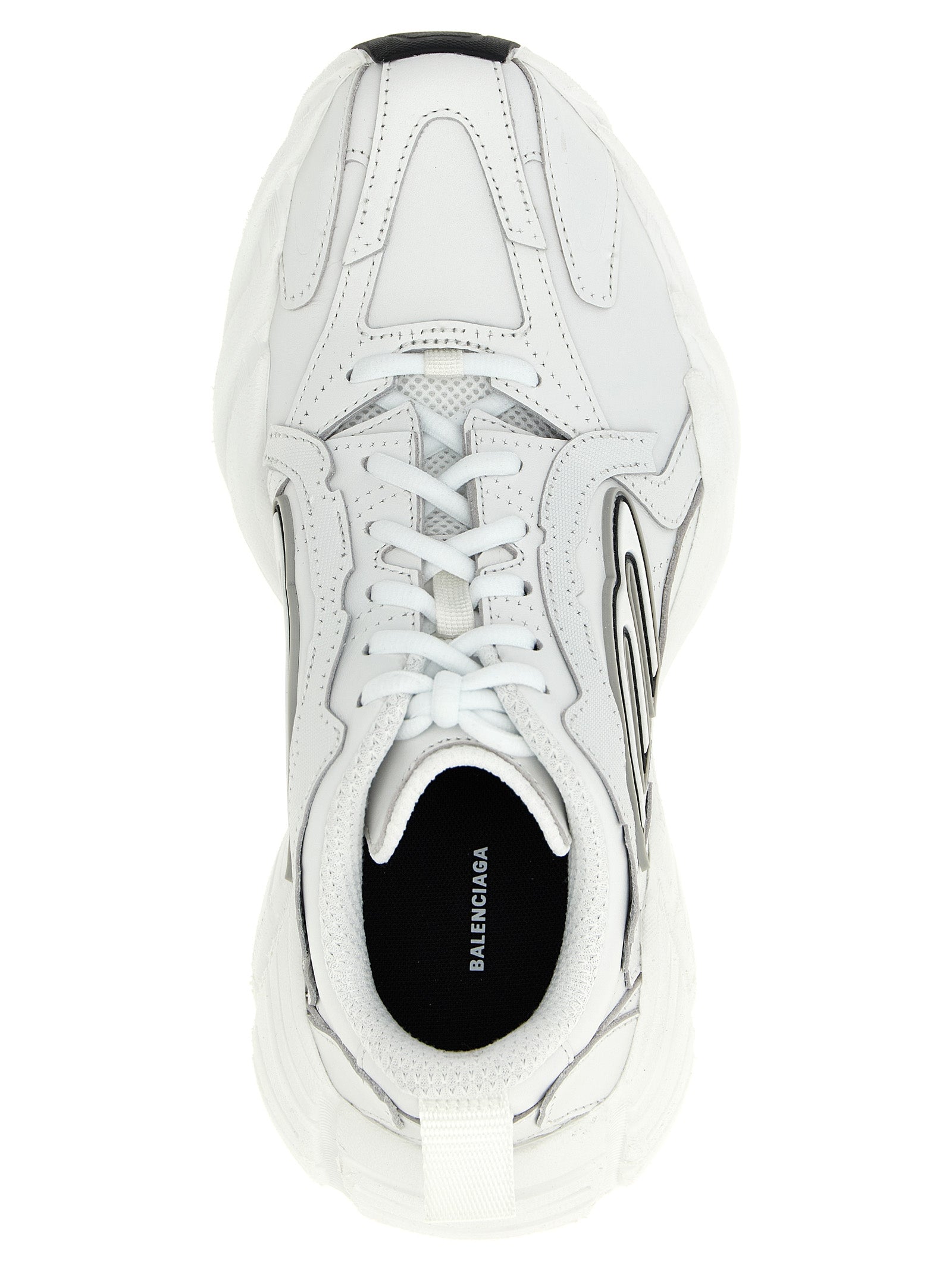 Balenciaga White Cowhide Athletic Sneakers
