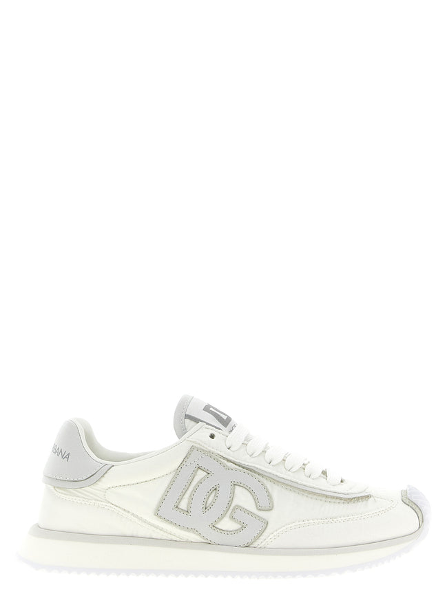 Dolce & Gabbana White Polyester Athletic Sneakers