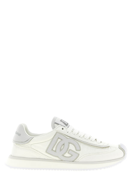 Dolce & Gabbana White Polyester Athletic Sneakers
