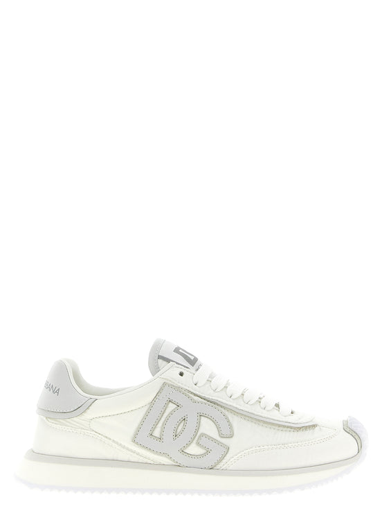 Dolce & Gabbana White Polyester Athletic Sneakers