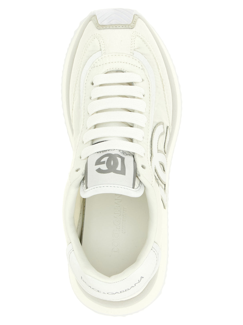 Dolce & Gabbana White Polyester Athletic Sneakers