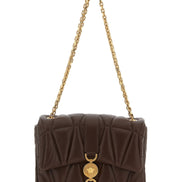 Versace Brown Lamb Leather Shoulder Bag