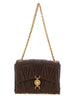 Versace Brown Lamb Leather Shoulder Bag