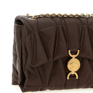 Versace Brown Lamb Leather Shoulder Bag