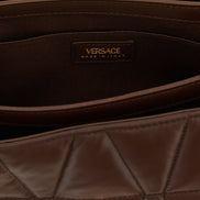 Versace Brown Lamb Leather Shoulder Bag
