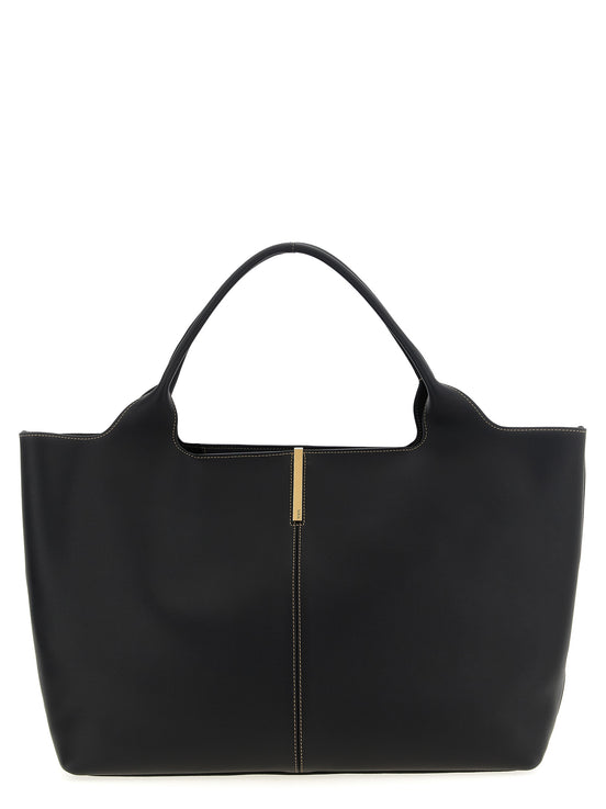 Tod's Black Calfskin Tote Bag