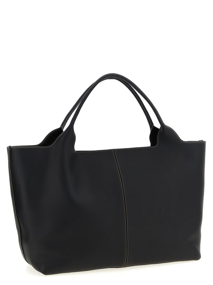 Tod's Black Calfskin Tote Bag