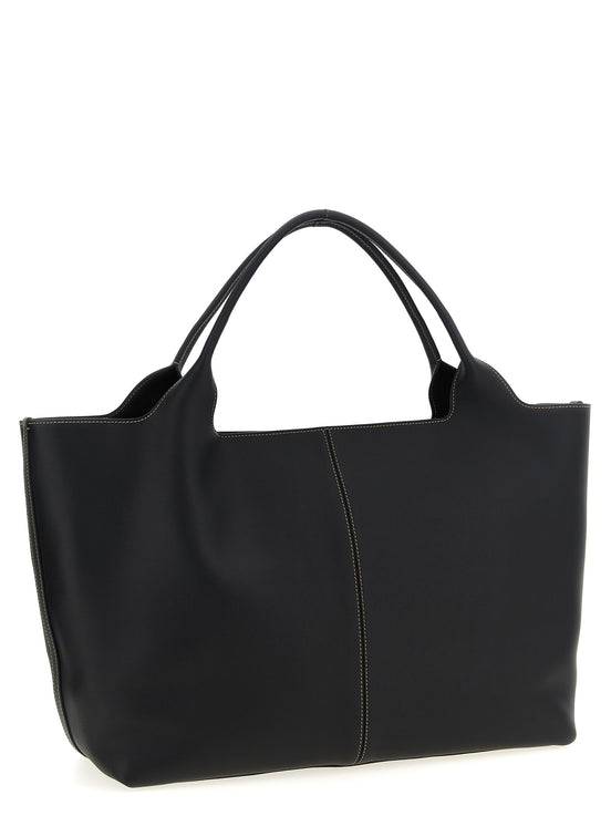 Tod's Black Calfskin Tote Bag