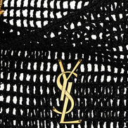 Μαύρη τσάντα ώμου Saint Laurent από ραφία  