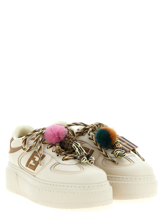 Fendi Multicolor Calfskin Platform Sneakers