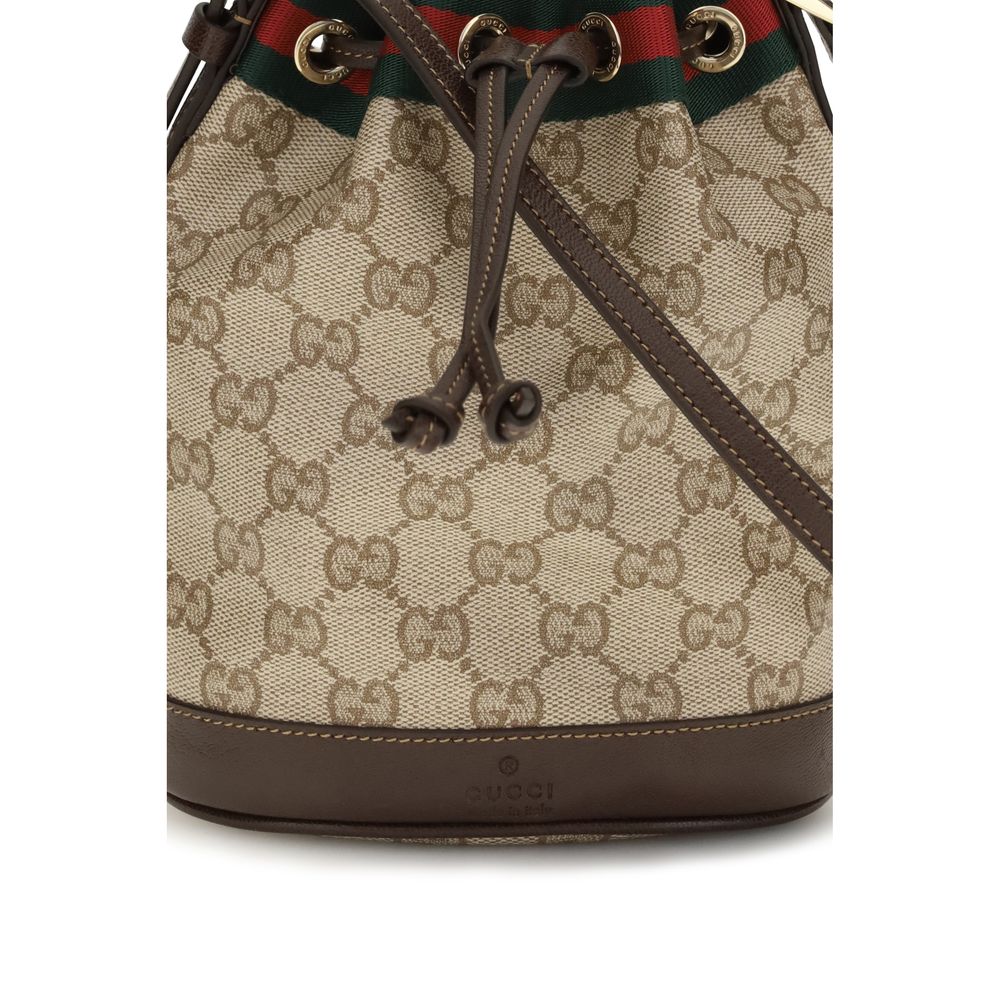 Gucci Μπεζ Τσάντα Backet από Βαμβάκι  