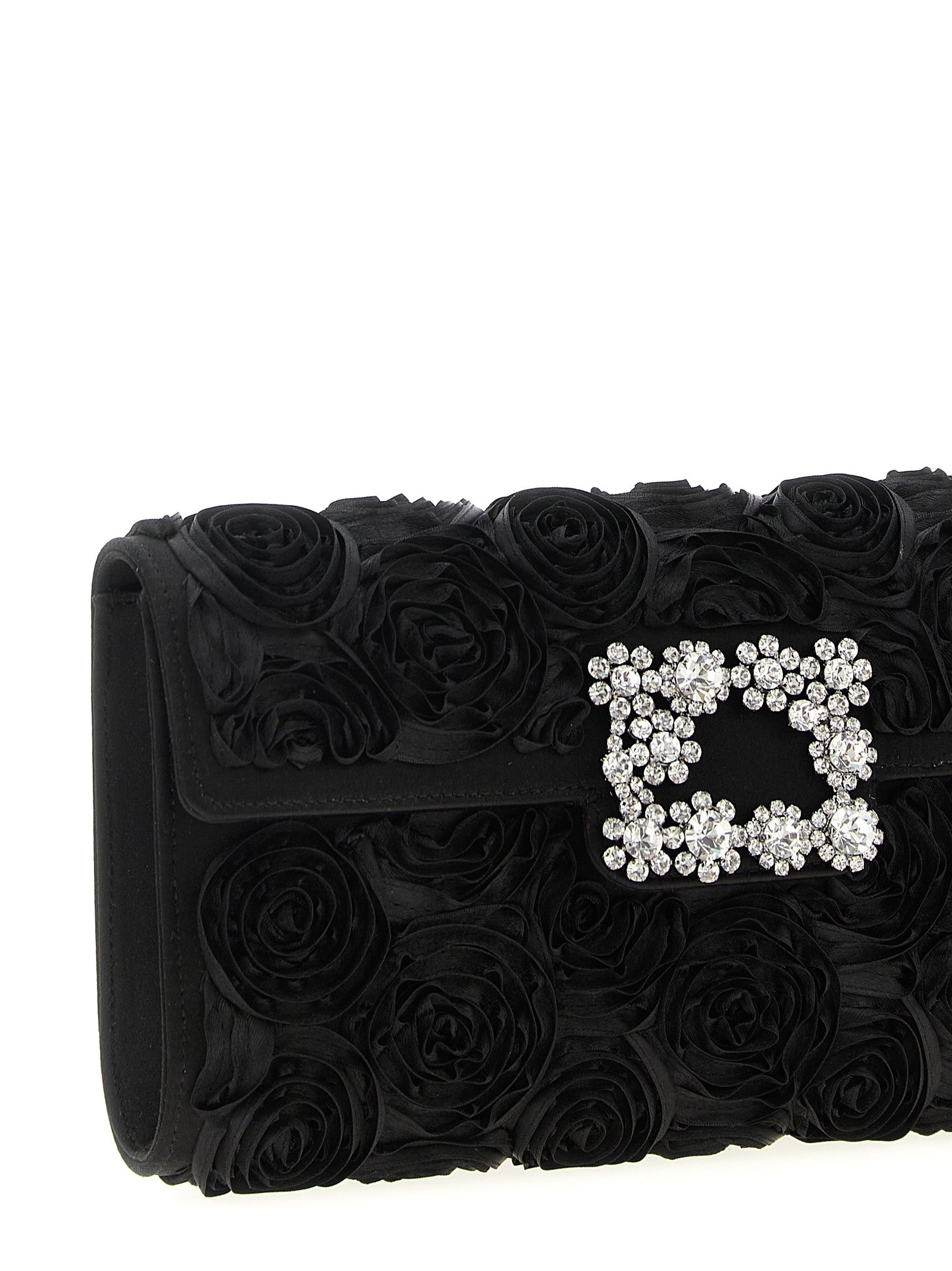 Τσάντα φάκελος Roger Vivier από μαύρη βισκόζη  