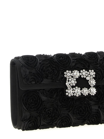 Τσάντα φάκελος Roger Vivier από μαύρη βισκόζη  